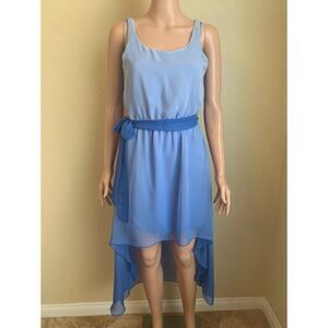 Dress Club Blue Ombré High Low Chiffon Dress Size Medium